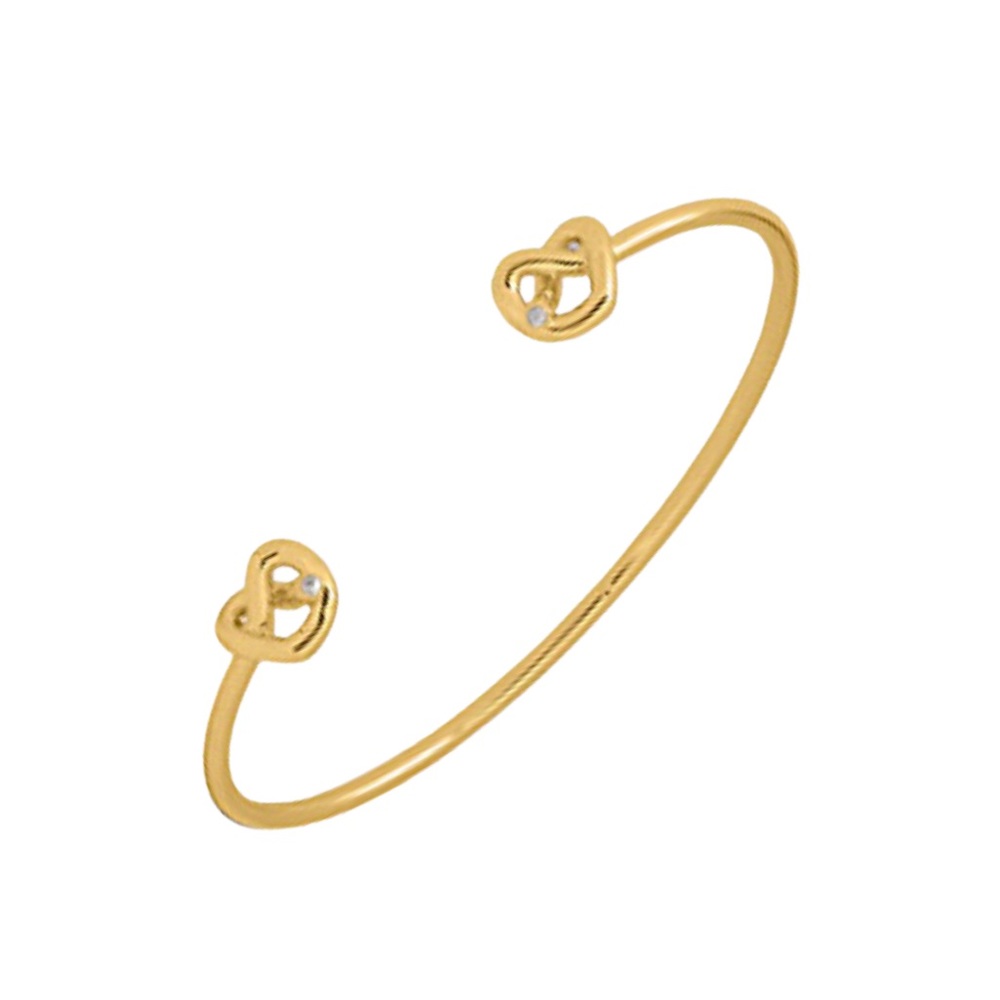 $78 Kate Spade Loves me Knot Double Heart Dainty Cuff Bracelet in gold - Picture 4 of 7